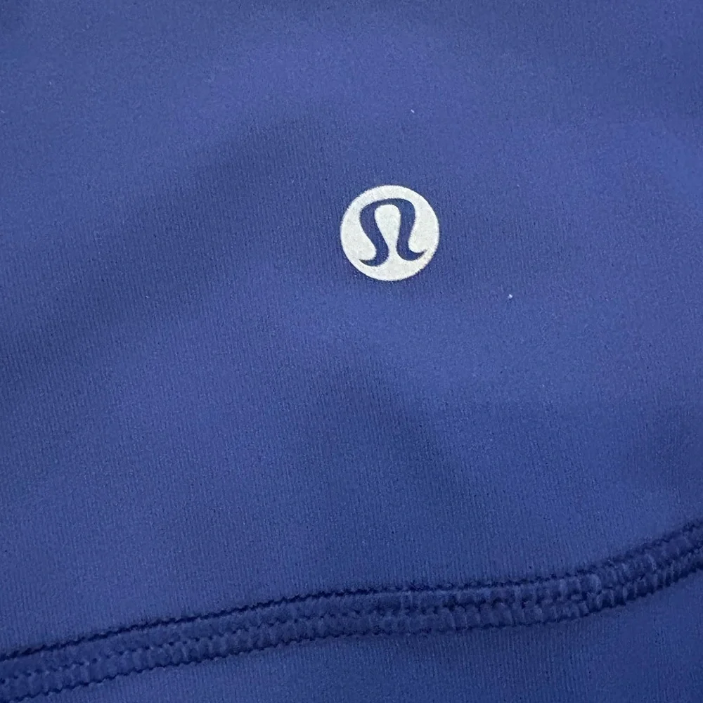 Lululemon Fast & Free Crops Style 10 Navy Blue Pocket Leggings High Rise Running